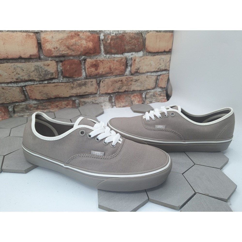 Vans Authentic Pop Gray Canvas Low Top Skate Shoes Mens 8.5 Women 10 Neutral Y2k